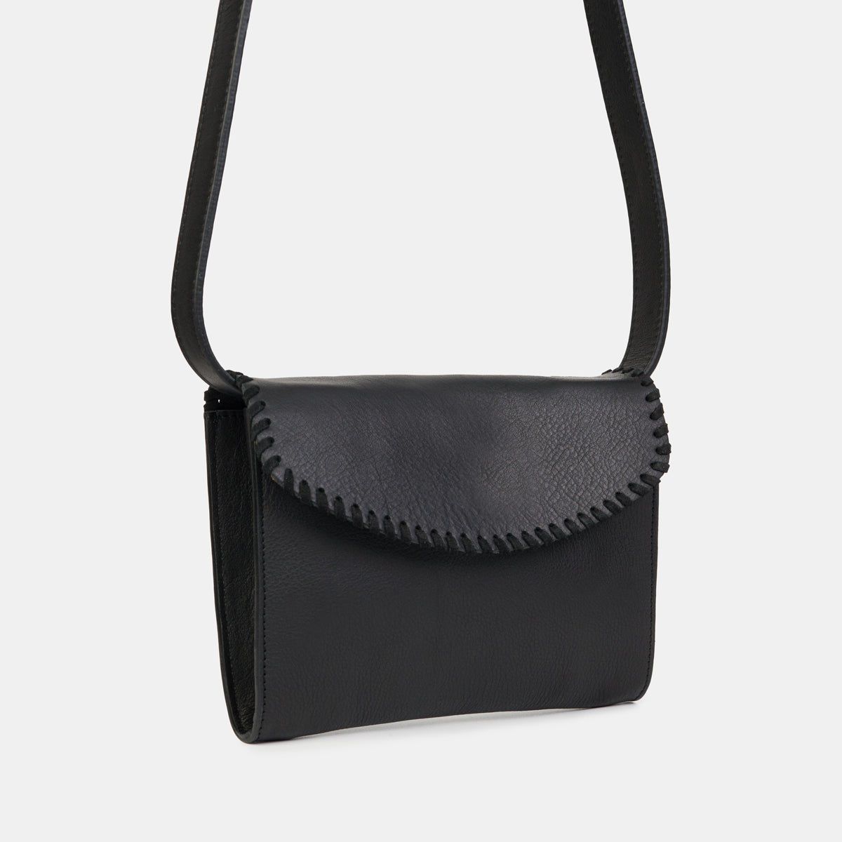 Sole Shoulder Bag | New -Nappa Black + Suede Black- ann kurz